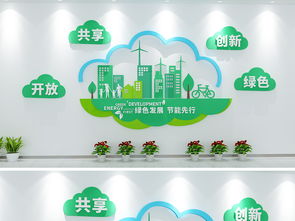 绿色科技，筑梦未来 云朵环保科技企业文化墙设计图鉴